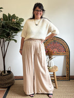 Pantalon à dentelle - Beige