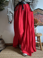 Jupe longue boho - Rouge