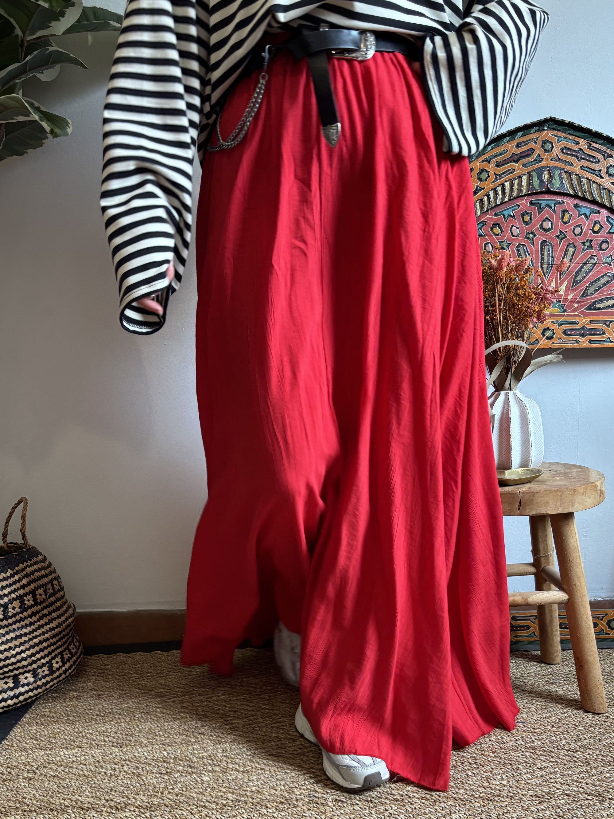 Jupe longue boho - Rouge