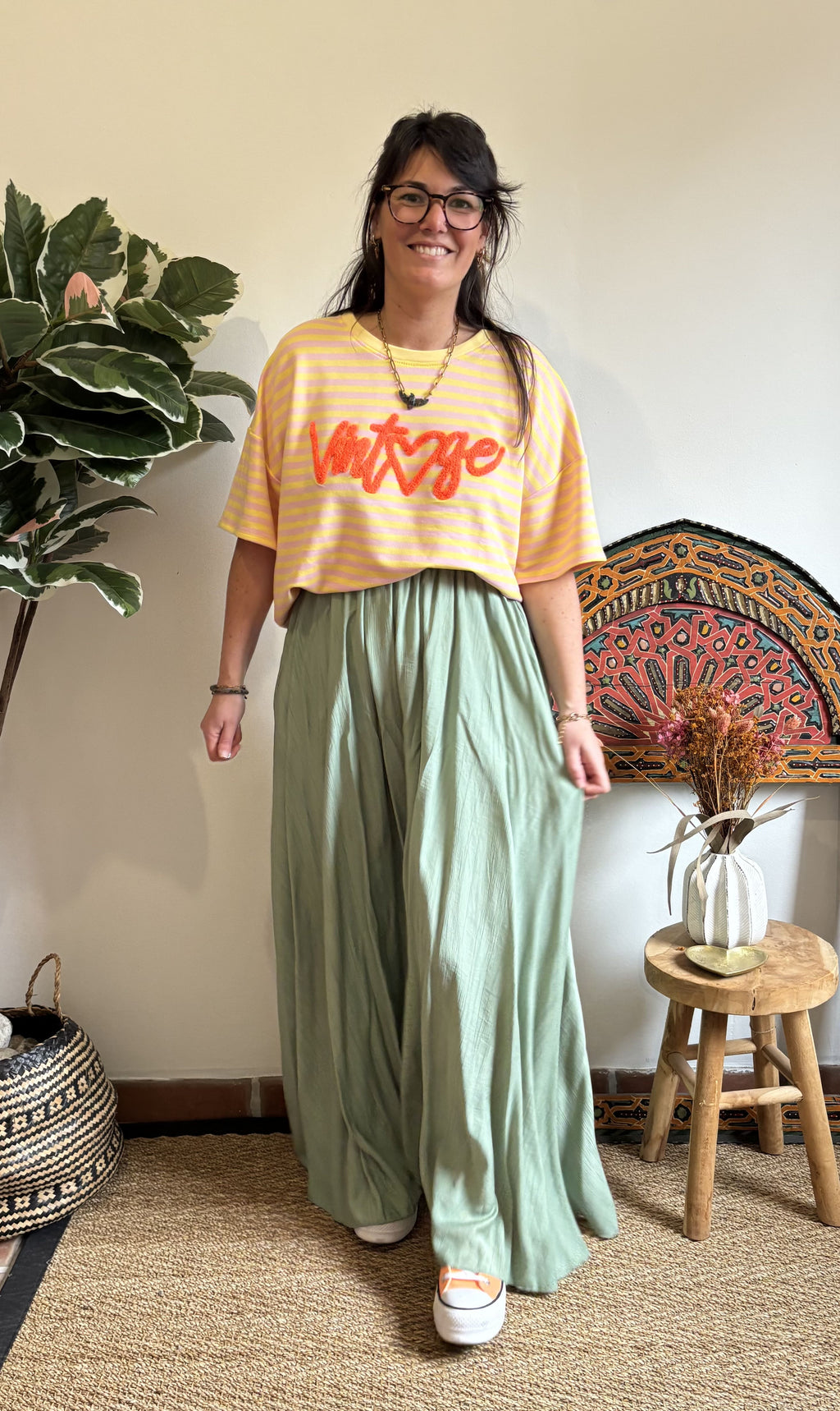 Jupe longue boho - Vert d'eau