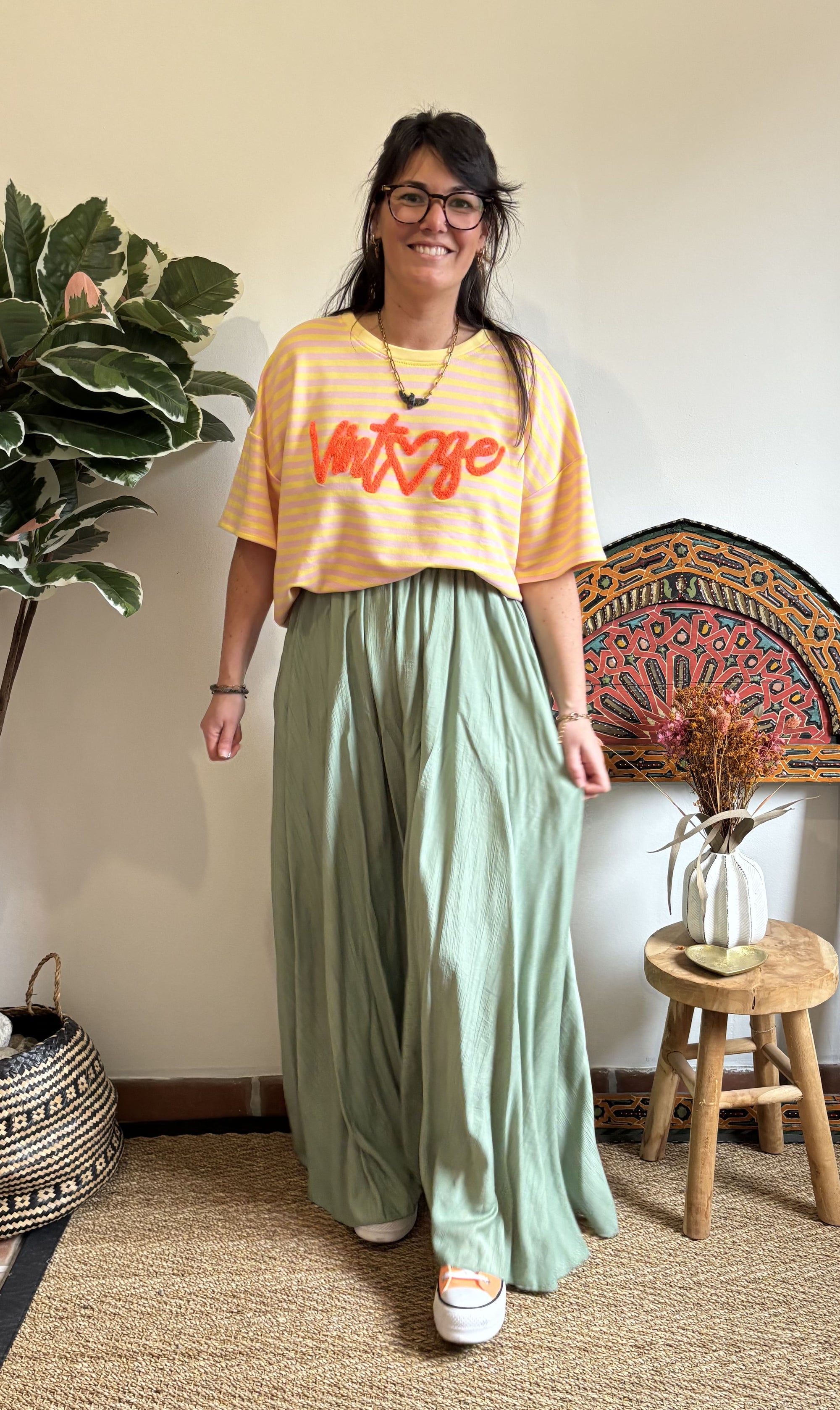 Jupe longue boho - Vert d'eau