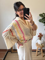 Le top Ambre en crochet blanc