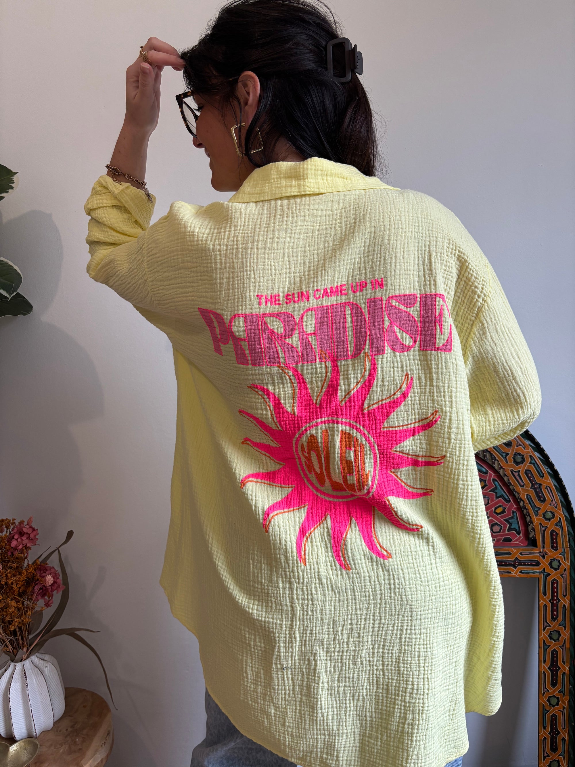 La chemise longue Tara - Jaune