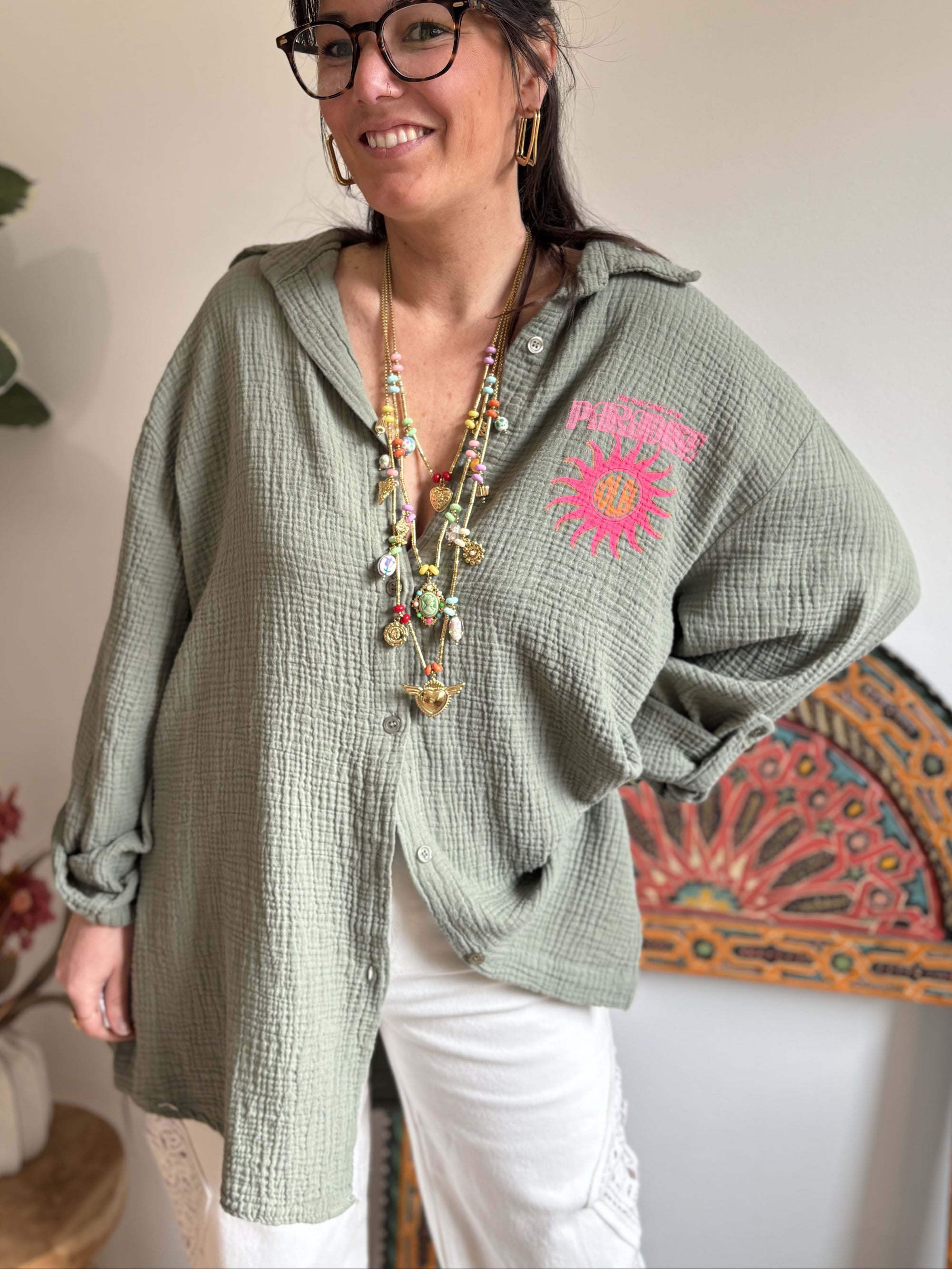 La chemise longue Tara - Kaki