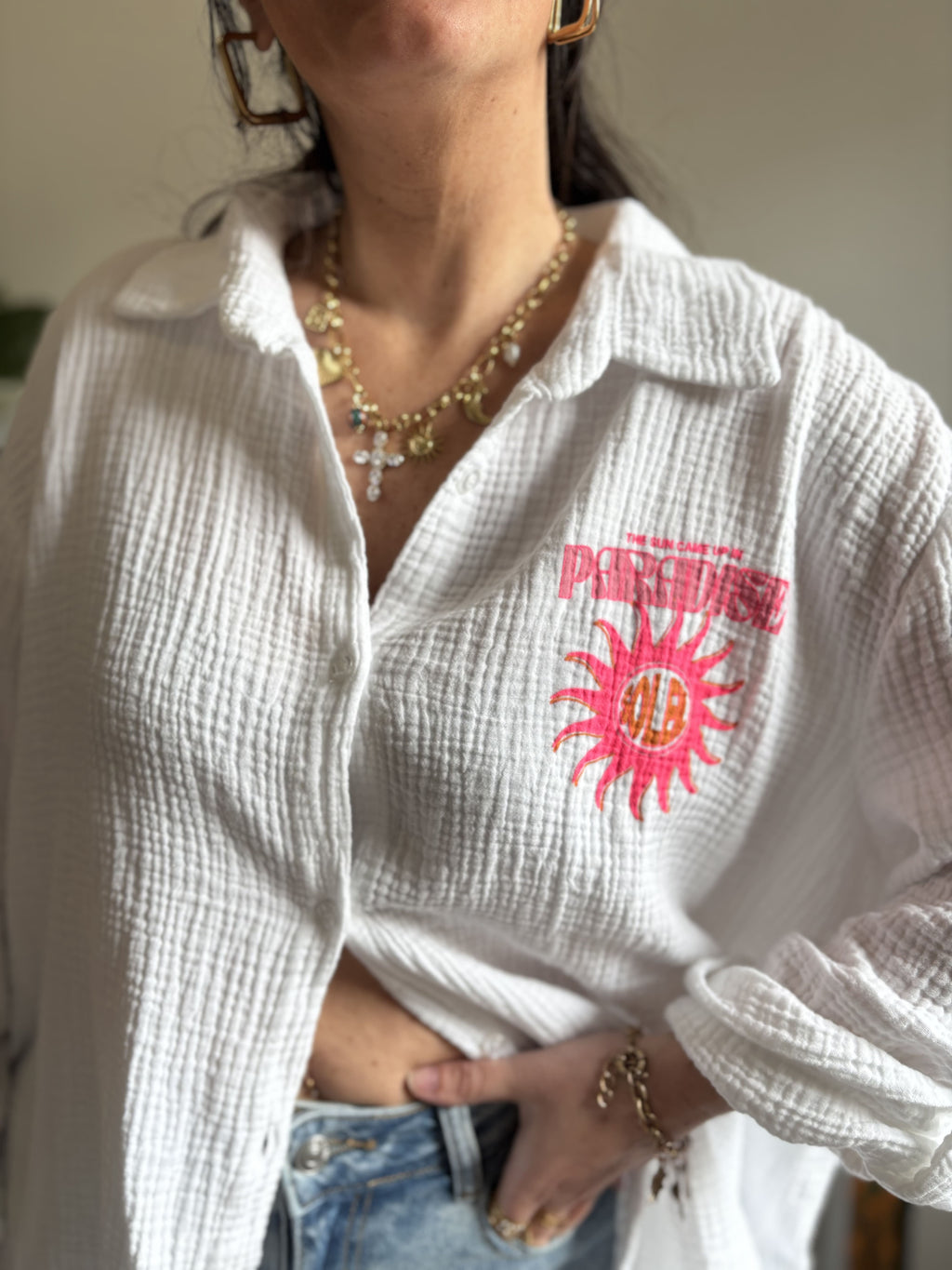 La chemise longue Tara - Blanche